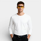 Square Aviator Sunglasses Double Bridge Black Frame for Men