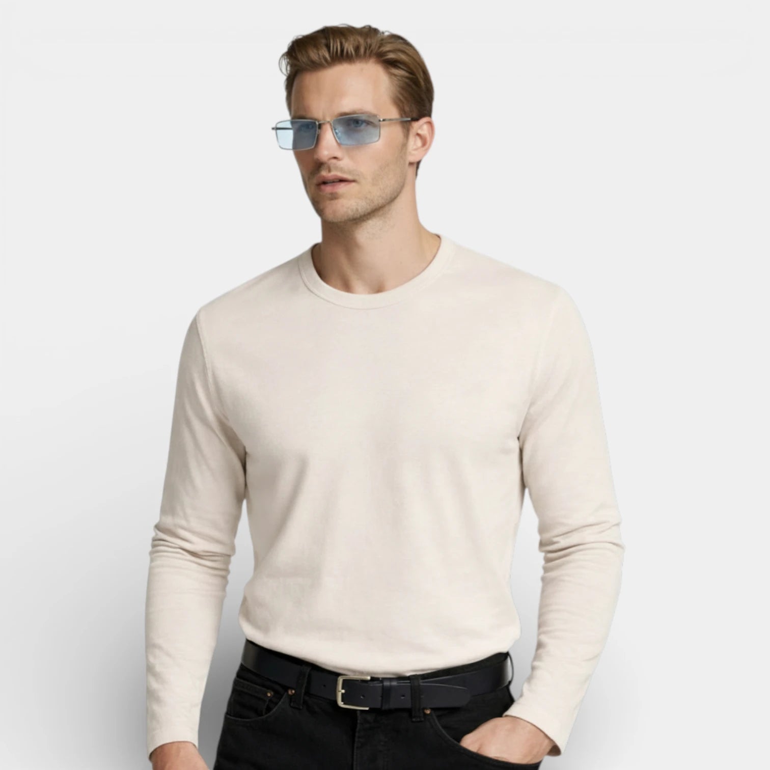 Rectangular Slim Metal Frame Sunglasses Tinted for Men