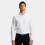 Textured Button-Up Shirt Spread Collar for Men