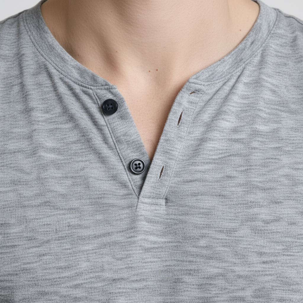 Henley T-Shirt Short Sleeve Regular Fit for Men