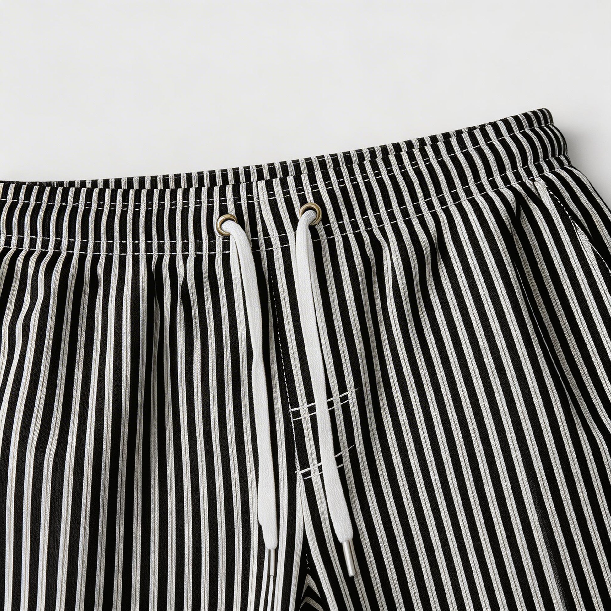 Striped Drawstring Shorts Elastic Waist Relaxed Fit for Men