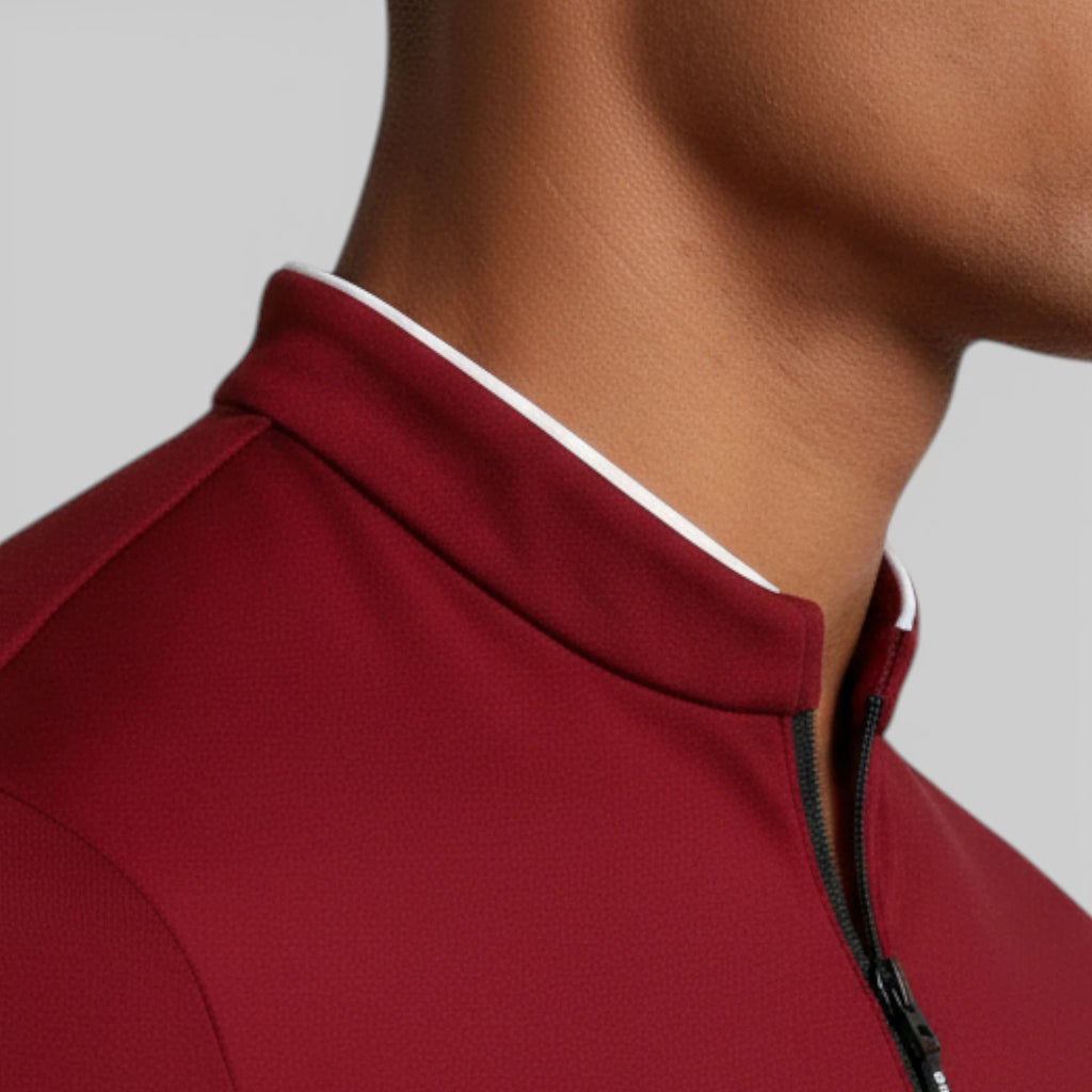 Long Sleeve Quarter-Zip Shirt Slim Fit for Men