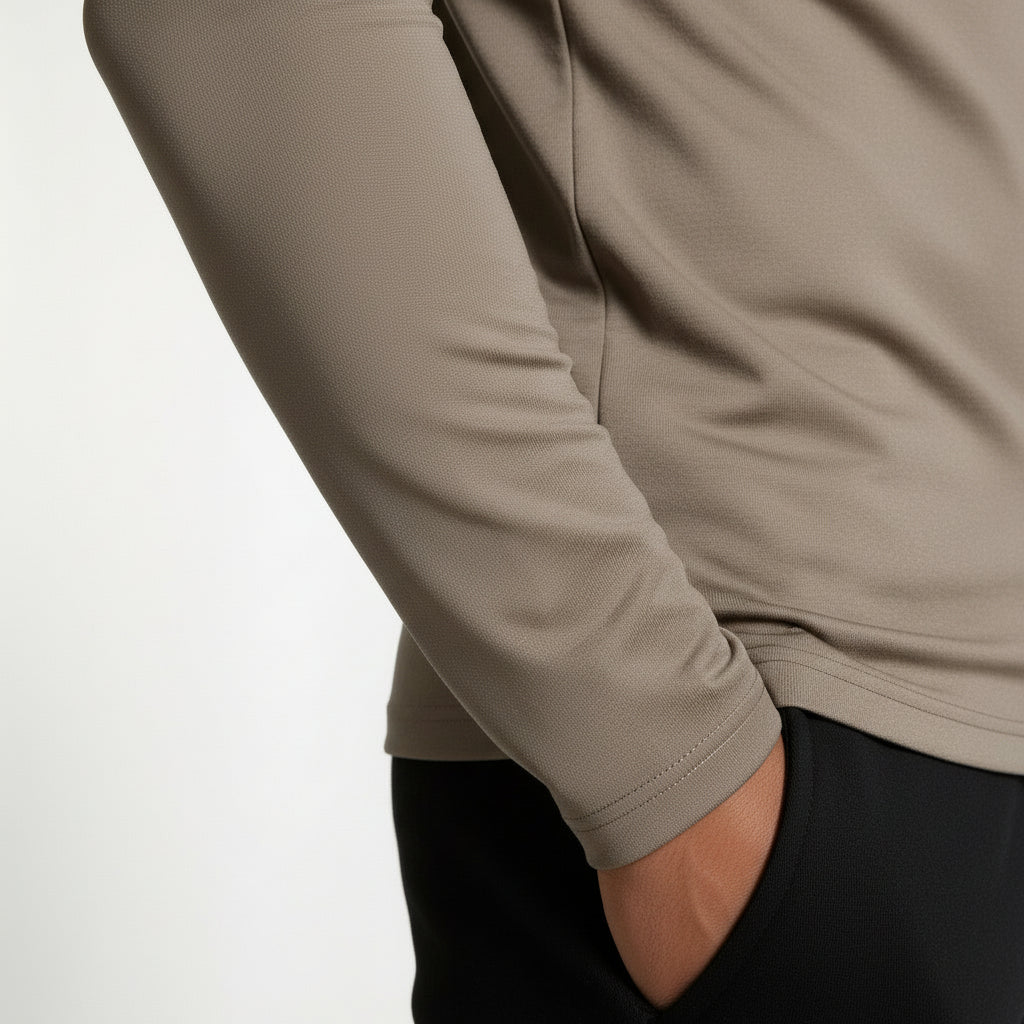 Long Sleeve Quarter-Zip Shirt Slim Fit for Men