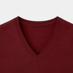 V-Neck Knit Sweater Vest Ribbed Trim Regular Fit for Men