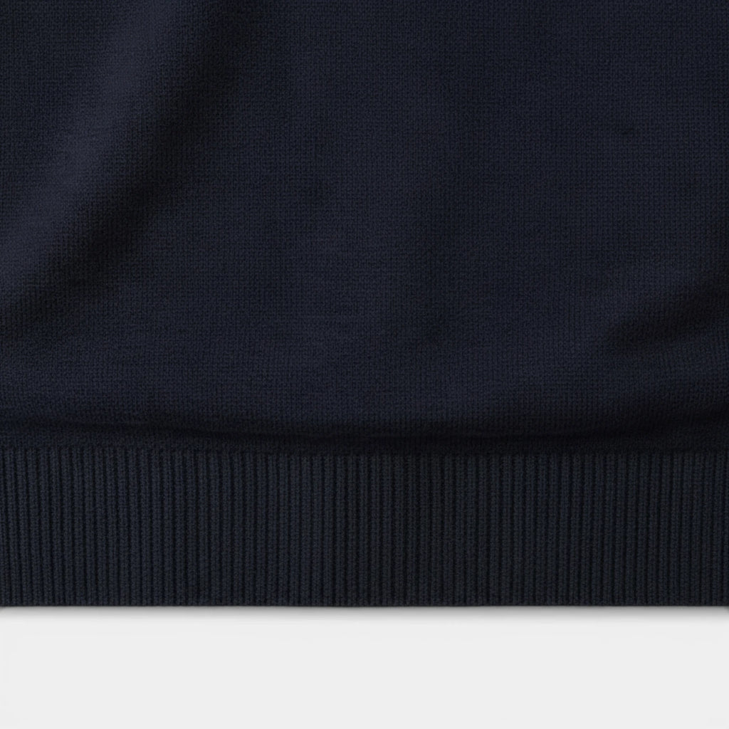 V-Neck Knit Sweater Vest Ribbed Trim Regular Fit for Men