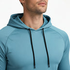 Slim Fit Gym Pullover Hoodie Long Sleeve for Men