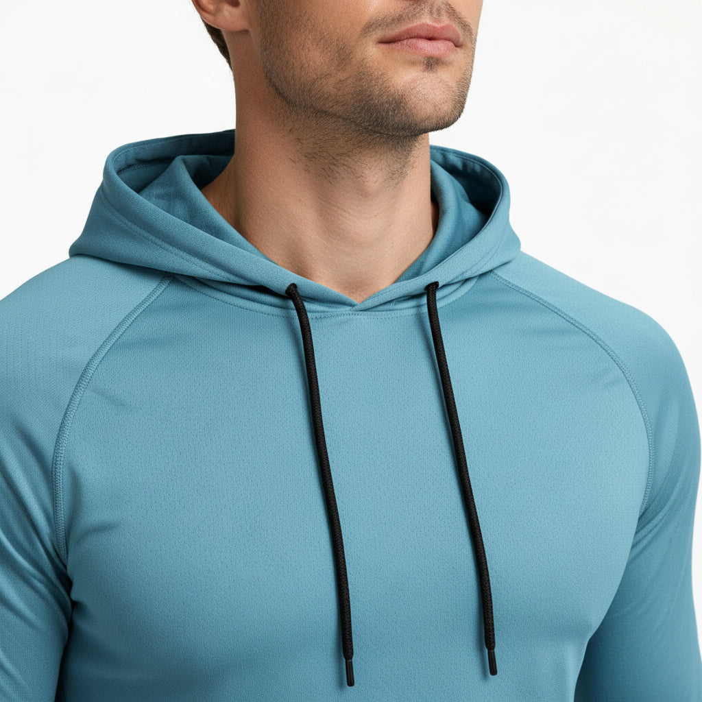 Slim Fit Gym Pullover Hoodie Long Sleeve for Men