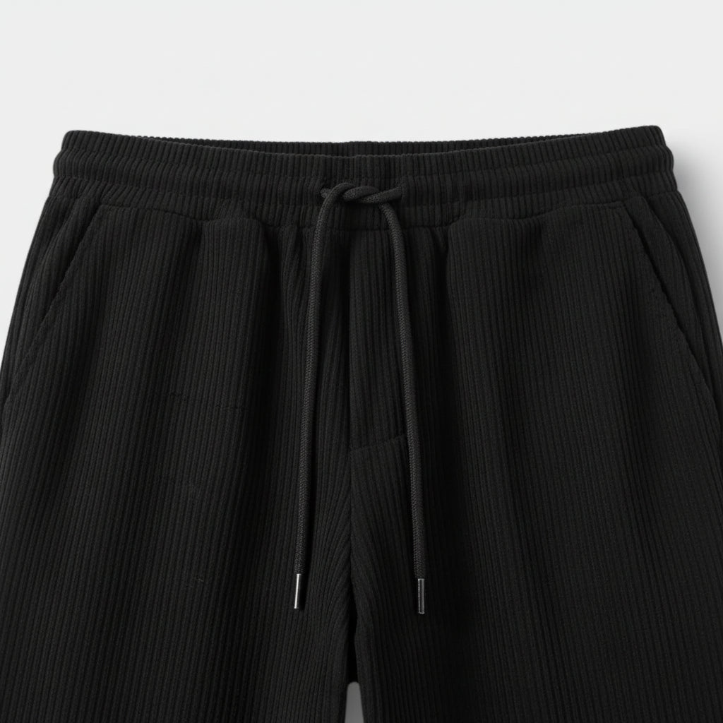Ribbed Texture Button-Up Shirt Pants Set for Men