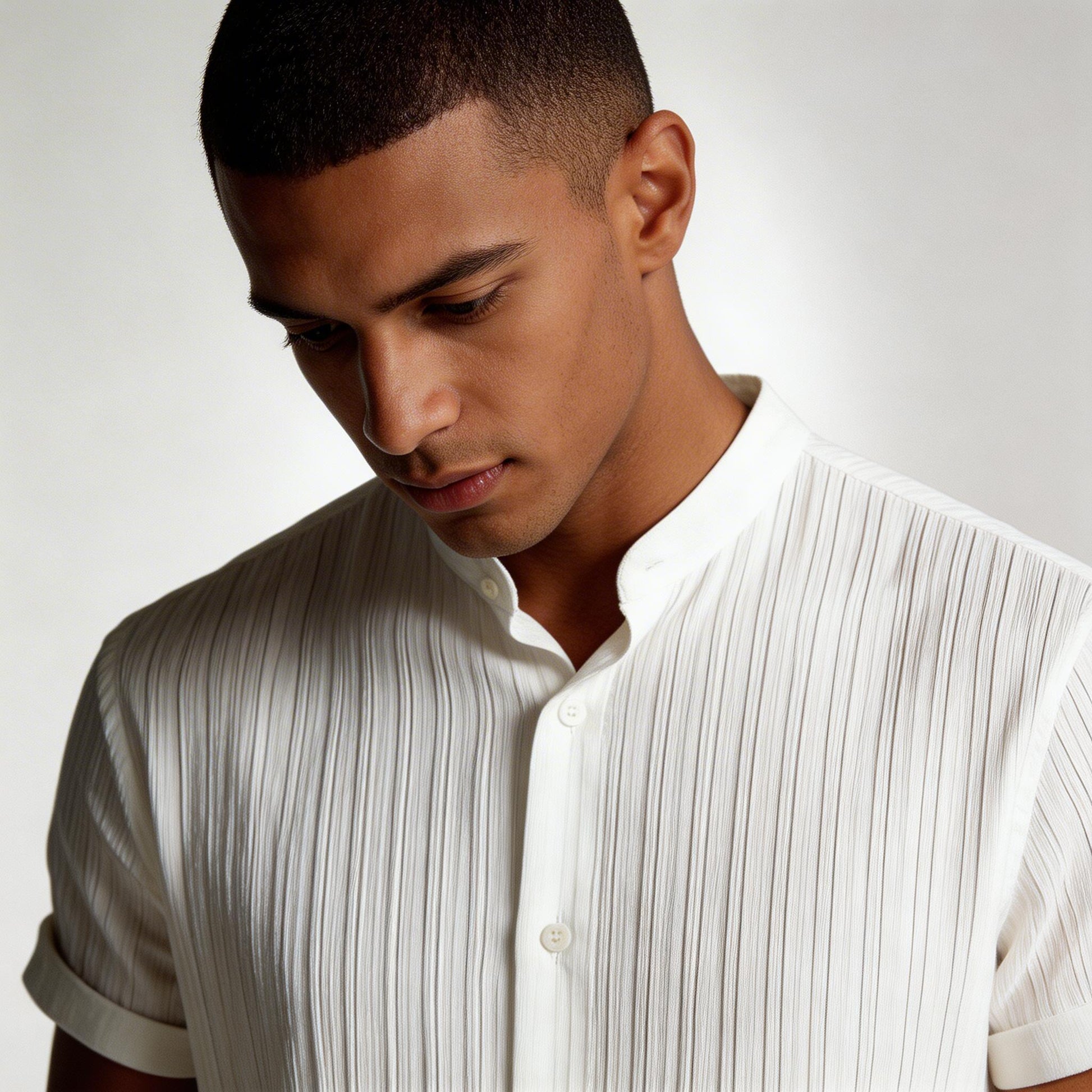 Button-Up Shirt Straight Leg Pants Two-Piece Set for Men