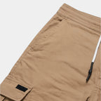 Cargo Shorts Twin Flap Pockets Drawstring Waist for Men