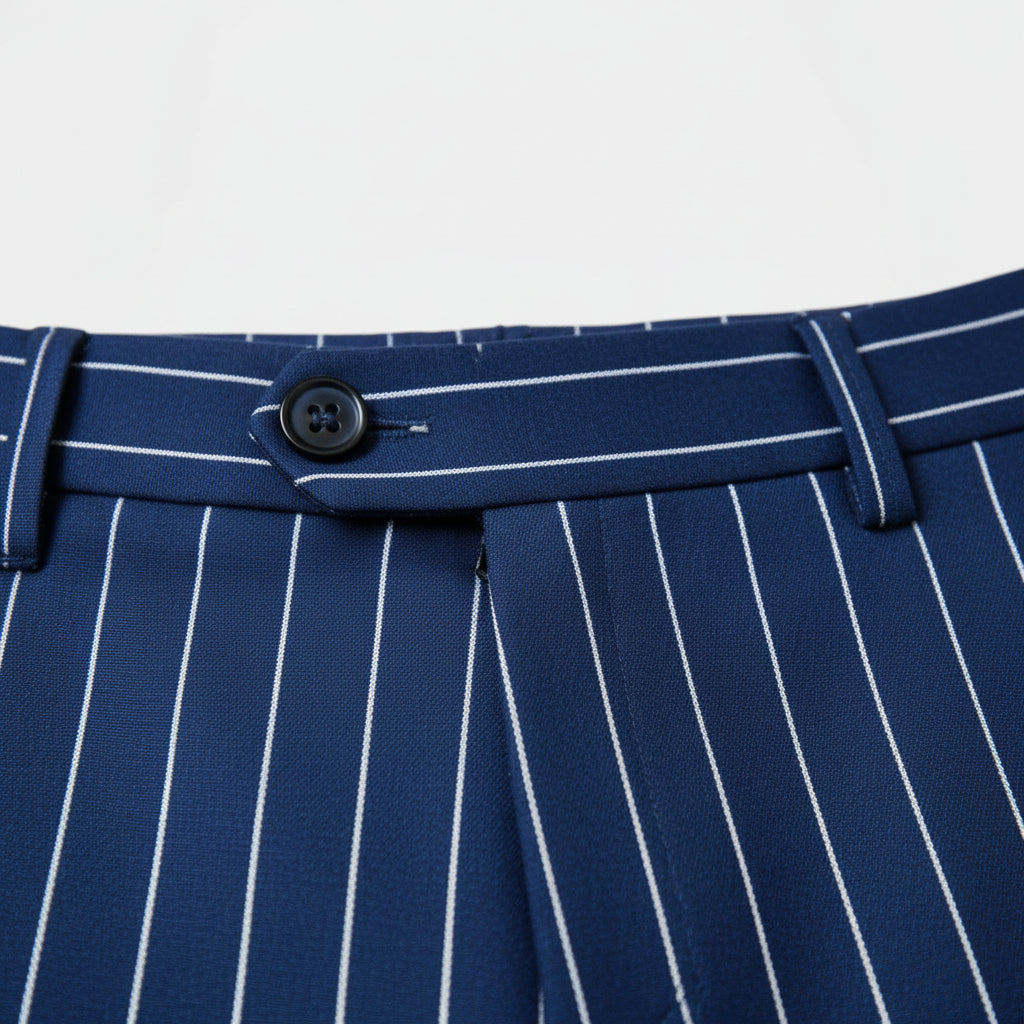 Double Breasted Pinstripe Suit Set for Men