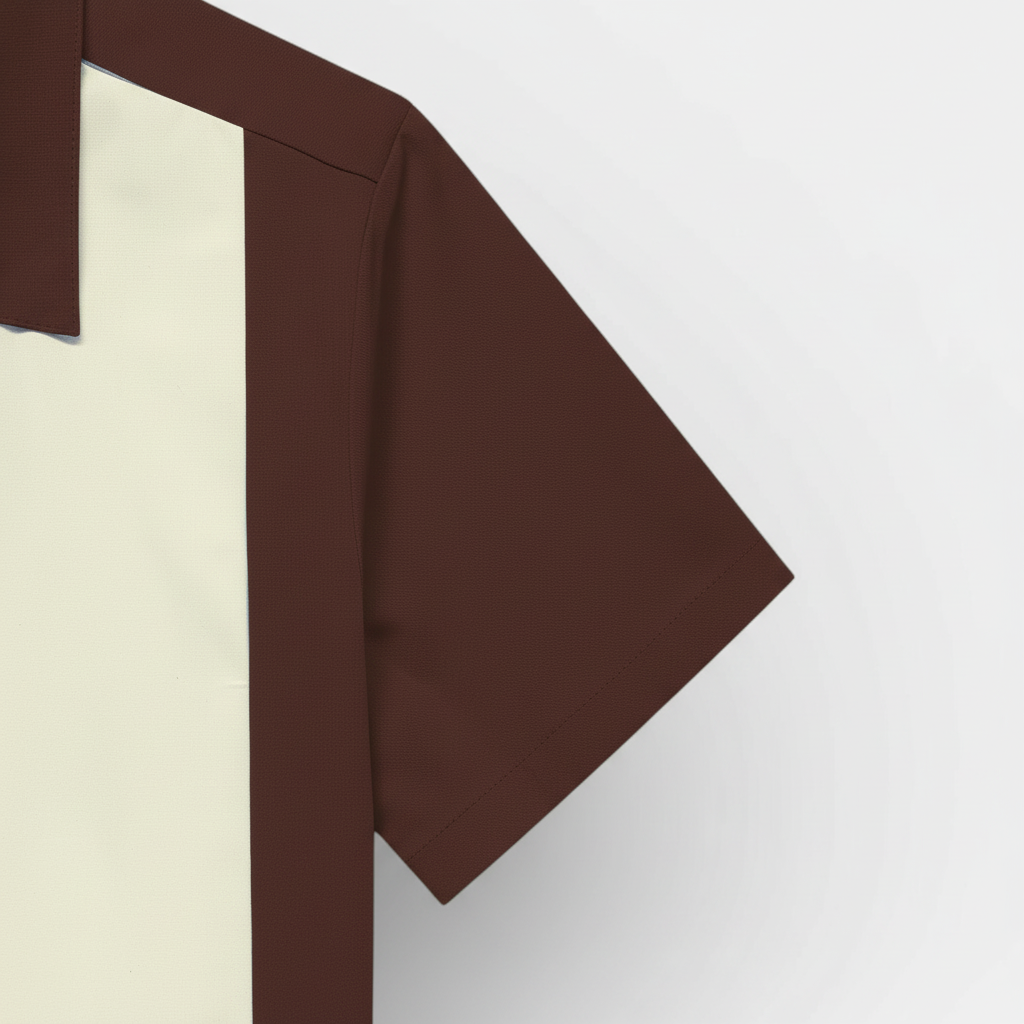 Short Sleeve Button-Up Panel Shirt Regular Fit for Men