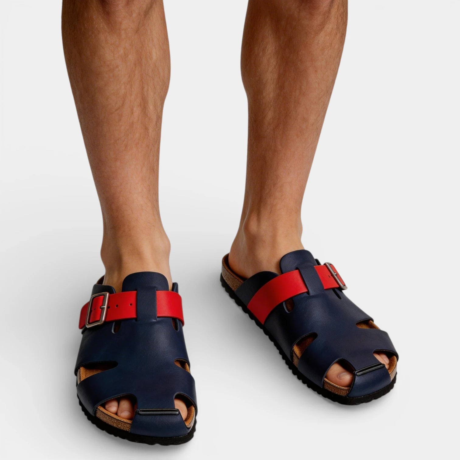 Open Toe Slide Sandals Buckle Strap for Men