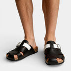 Open Toe Slide Sandals Buckle Strap for Men