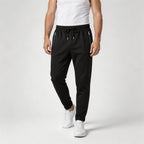 Athletic Drawstring Tapered Pants Zip Pockets for Men