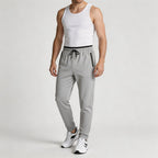 Athletic Drawstring Tapered Pants Zip Pockets for Men