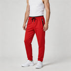 Athletic Drawstring Tapered Pants Zip Pockets for Men