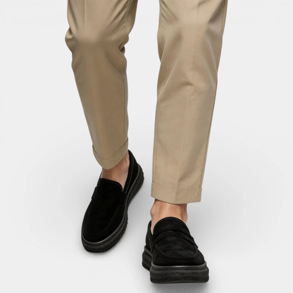 Penny Loafer Slip-On Shoes Round Toe Thick Sole for Men