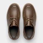 Moc Toe Lace-Up Casual Shoes Textured Grain for Men