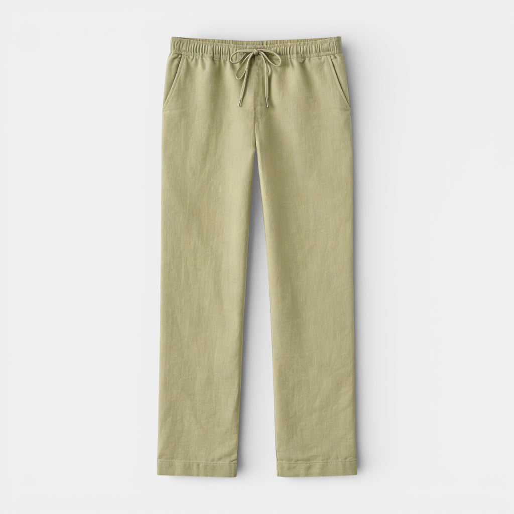 Drawstring Straight Leg Pants Elastic Waist for Men