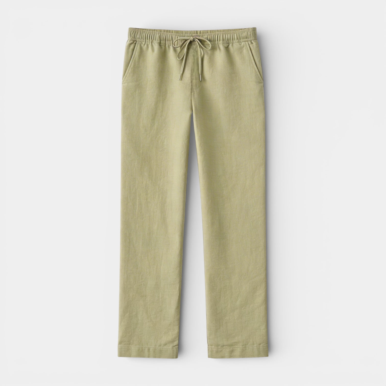 Drawstring Straight Leg Pants Elastic Waist for Men