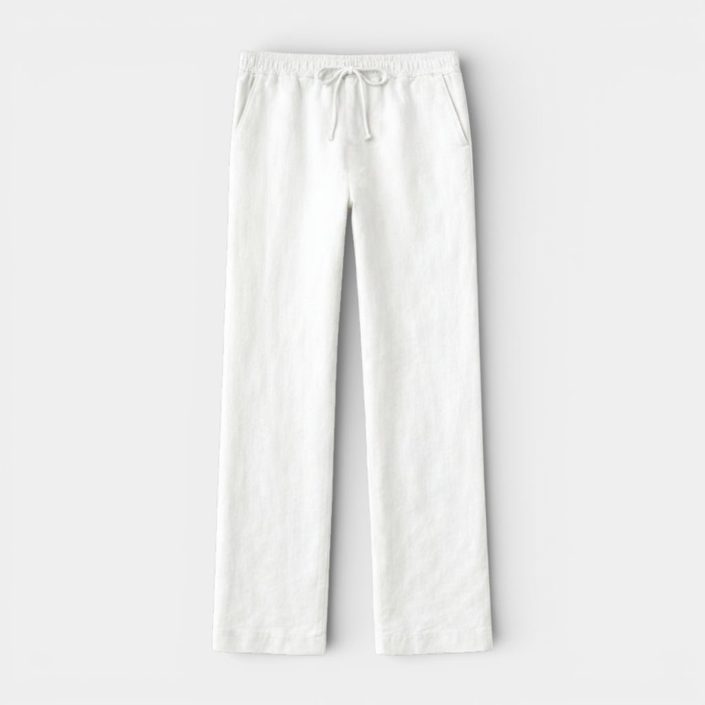 Drawstring Straight Leg Pants Elastic Waist for Men