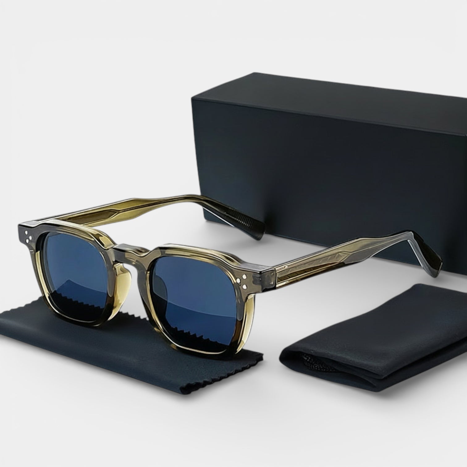 Square Frame Tinted Lens Sunglasses Full-Rim for Men