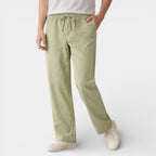 Drawstring Straight Leg Pants Elastic Waist for Men