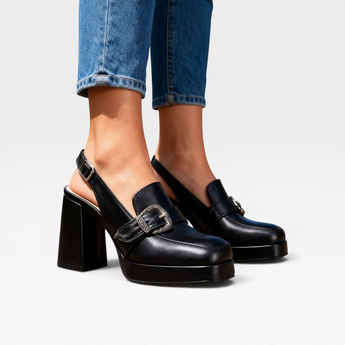 Women's Vintage Slingback Block Heel Pumps