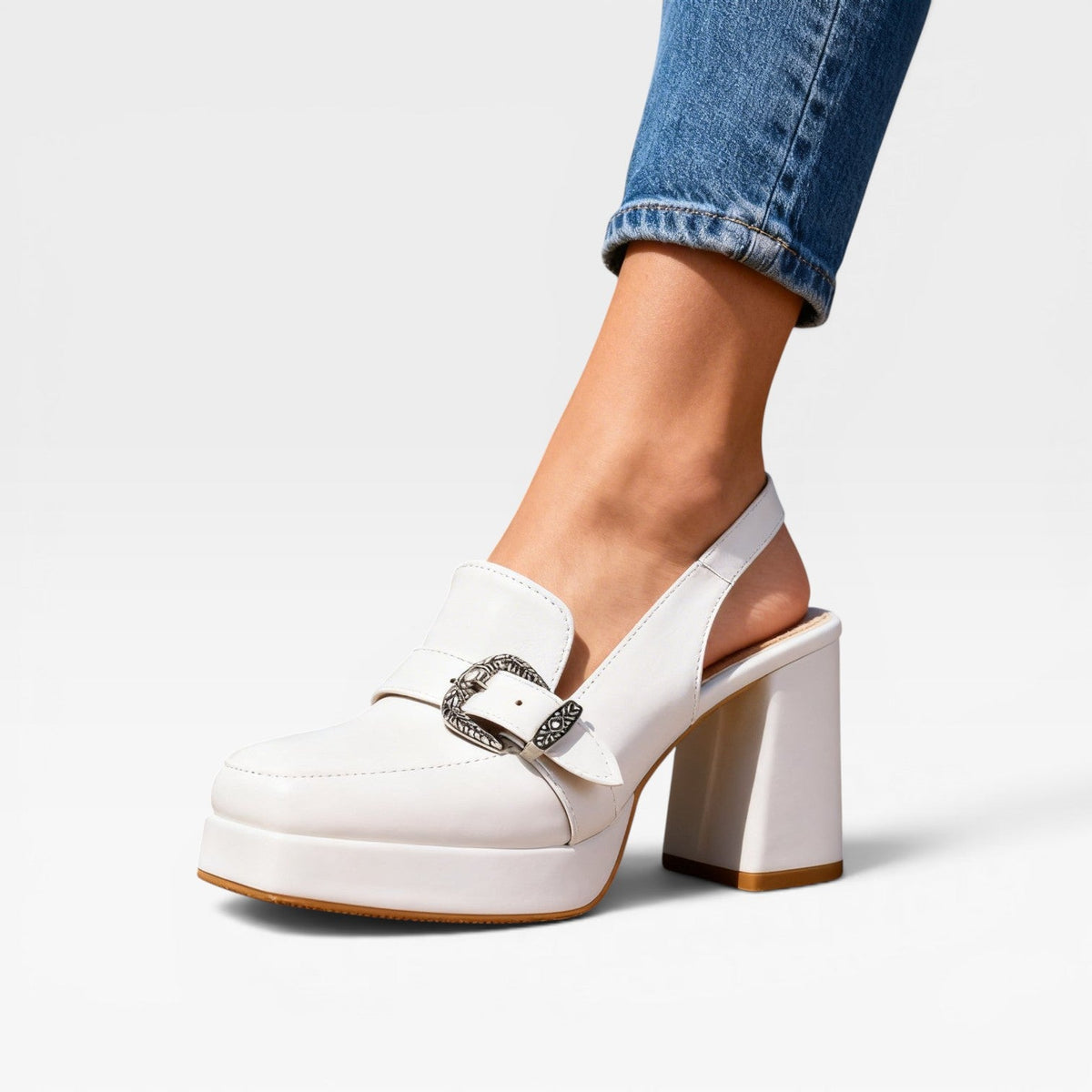Women's Vintage Slingback Block Heel Pumps