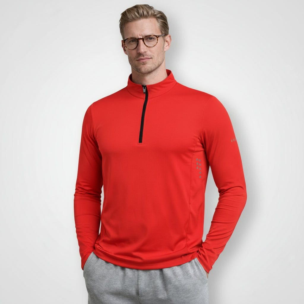 Quarter-Zip Pullover Stand Collar Long Sleeve for Men