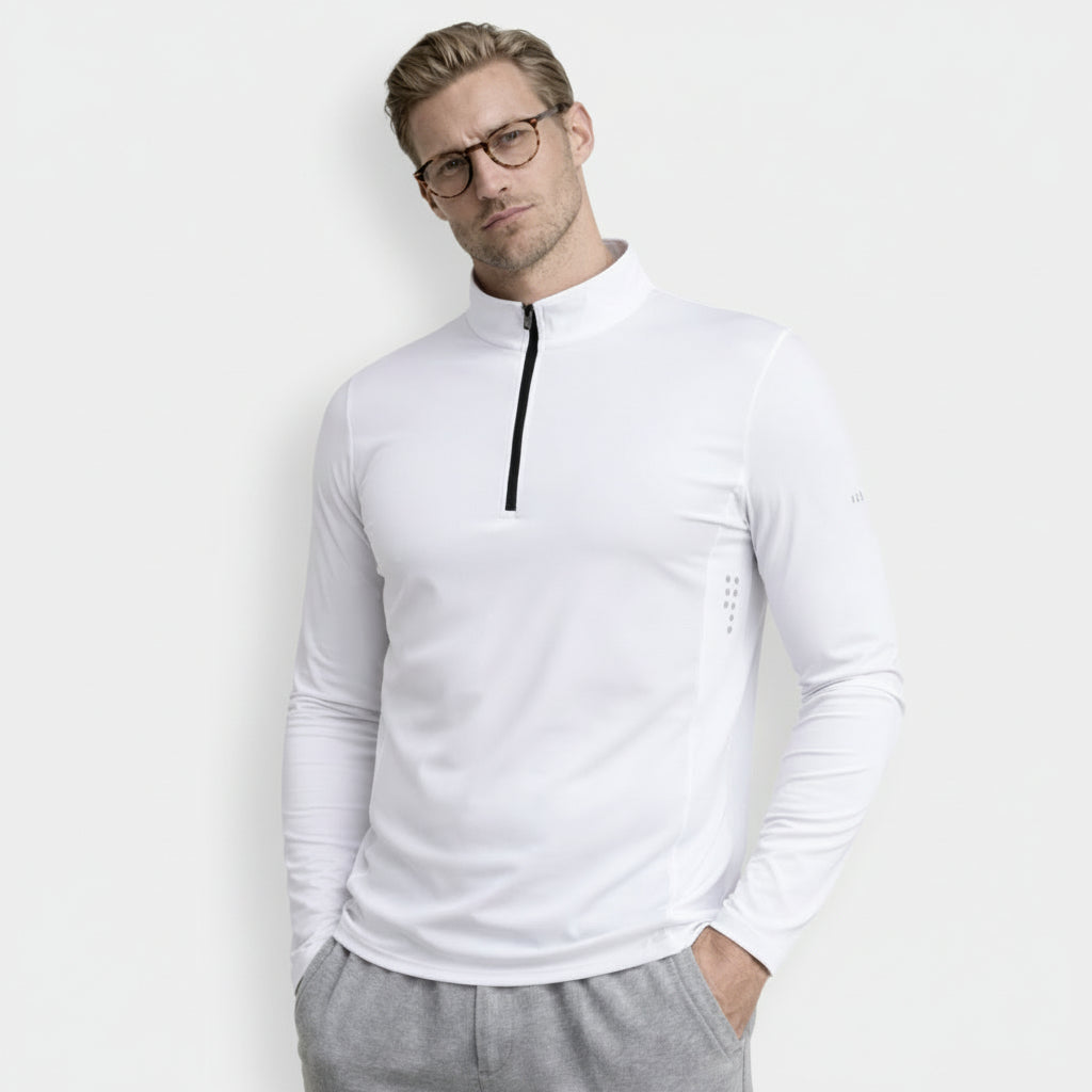 Quarter-Zip Pullover Stand Collar Long Sleeve for Men