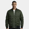 Slim Fit Zip-Up Bomber Jacket Ribbed for Men