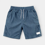 Corduroy Drawstring Shorts Elastic Waist Relaxed Fit for Men