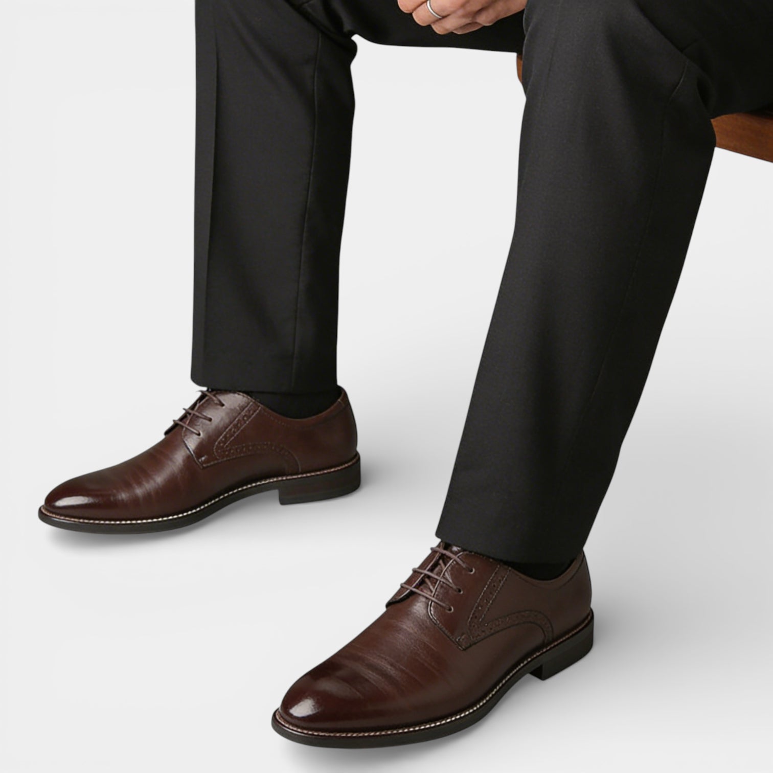 Lace-Up Derby Dress Shoes Smooth Toe for Men