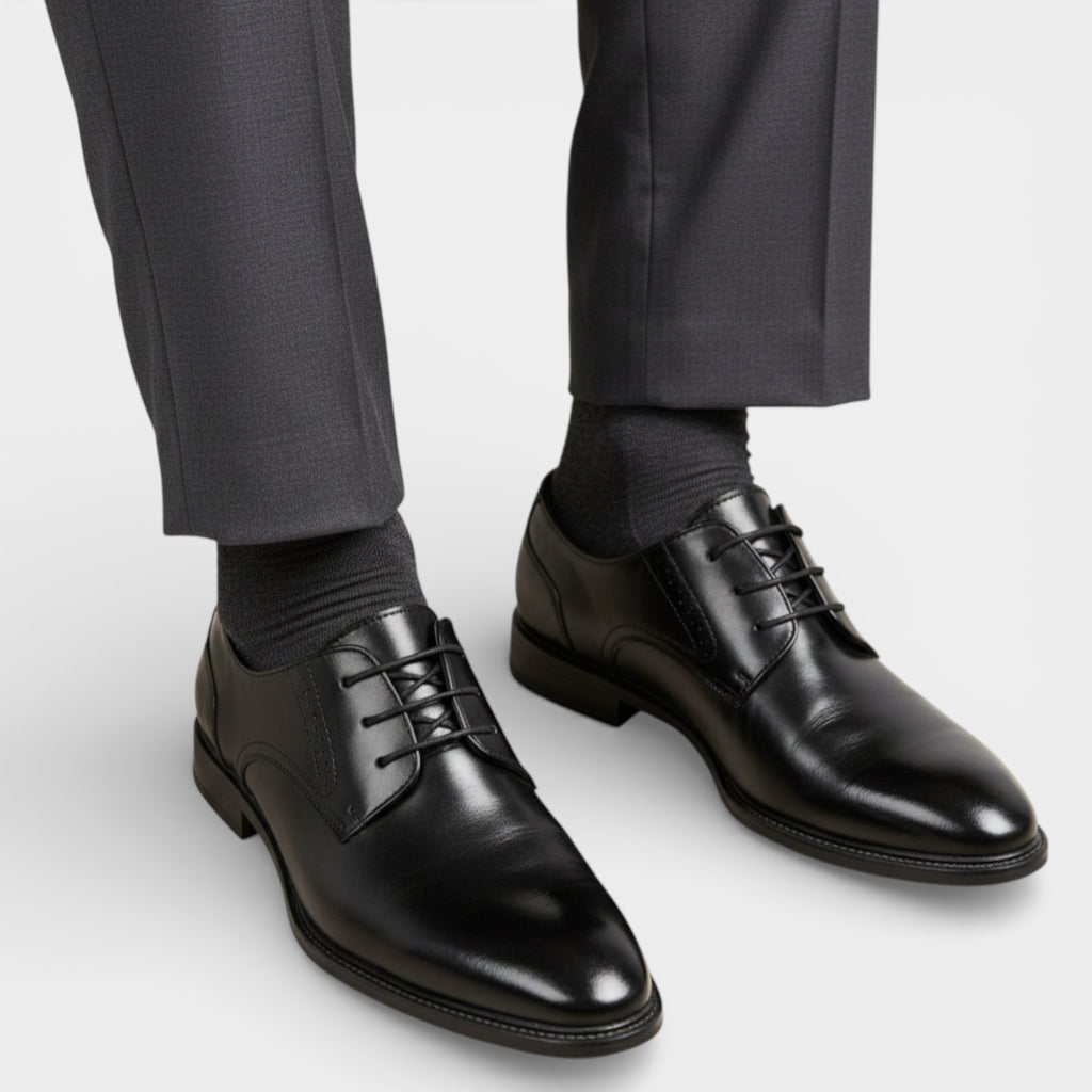 Lace-Up Derby Dress Shoes Smooth Toe for Men
