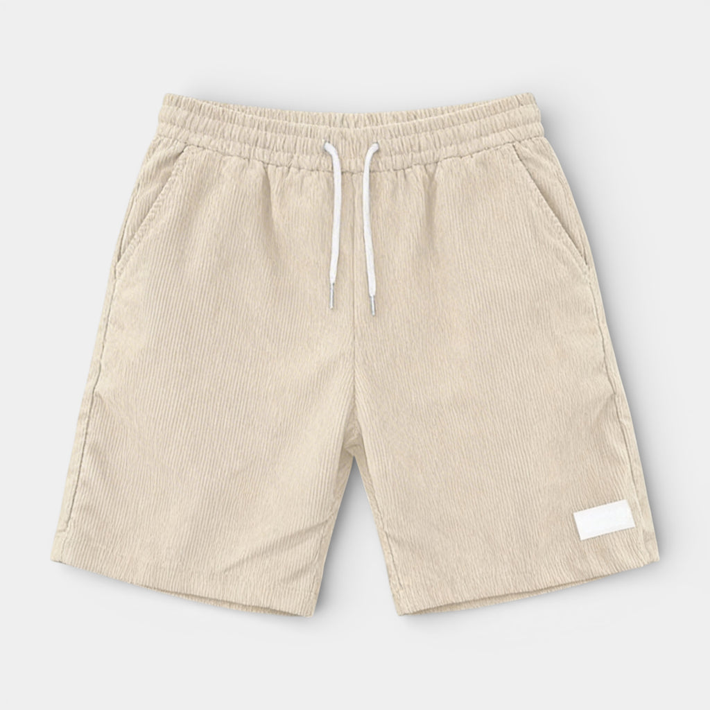 Corduroy Drawstring Shorts Elastic Waist Relaxed Fit for Men