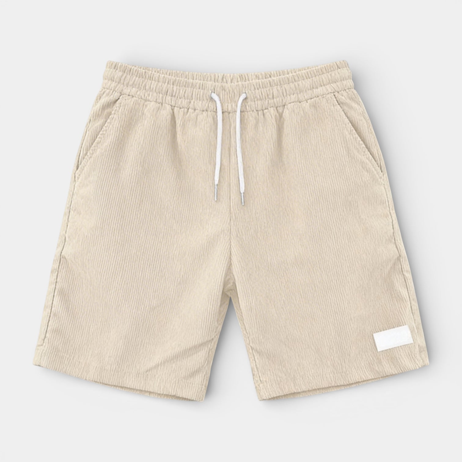 Corduroy Drawstring Shorts Elastic Waist Relaxed Fit for Men