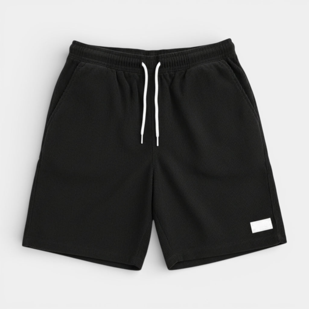 Corduroy Drawstring Shorts Elastic Waist Relaxed Fit for Men