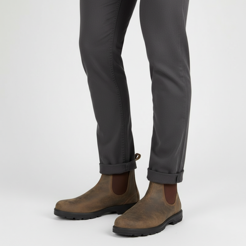 Chelsea Boots Slip-On Elastic Gore Rounded Toe for Men