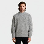 Relaxed Fit Fisherman Crewneck Knit Sweater for Men