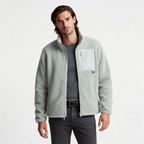 Fleece Full-Zip Stand Collar Jacket Regular Fit for Men