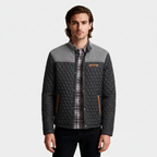 Quilted Jacket Regular Fit Zip-Up Lightweight for Men