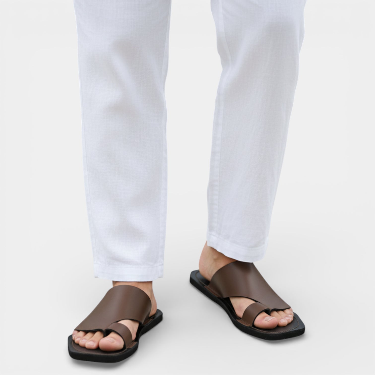 Open Toe Slip-On Sandals Wide Strap for Men