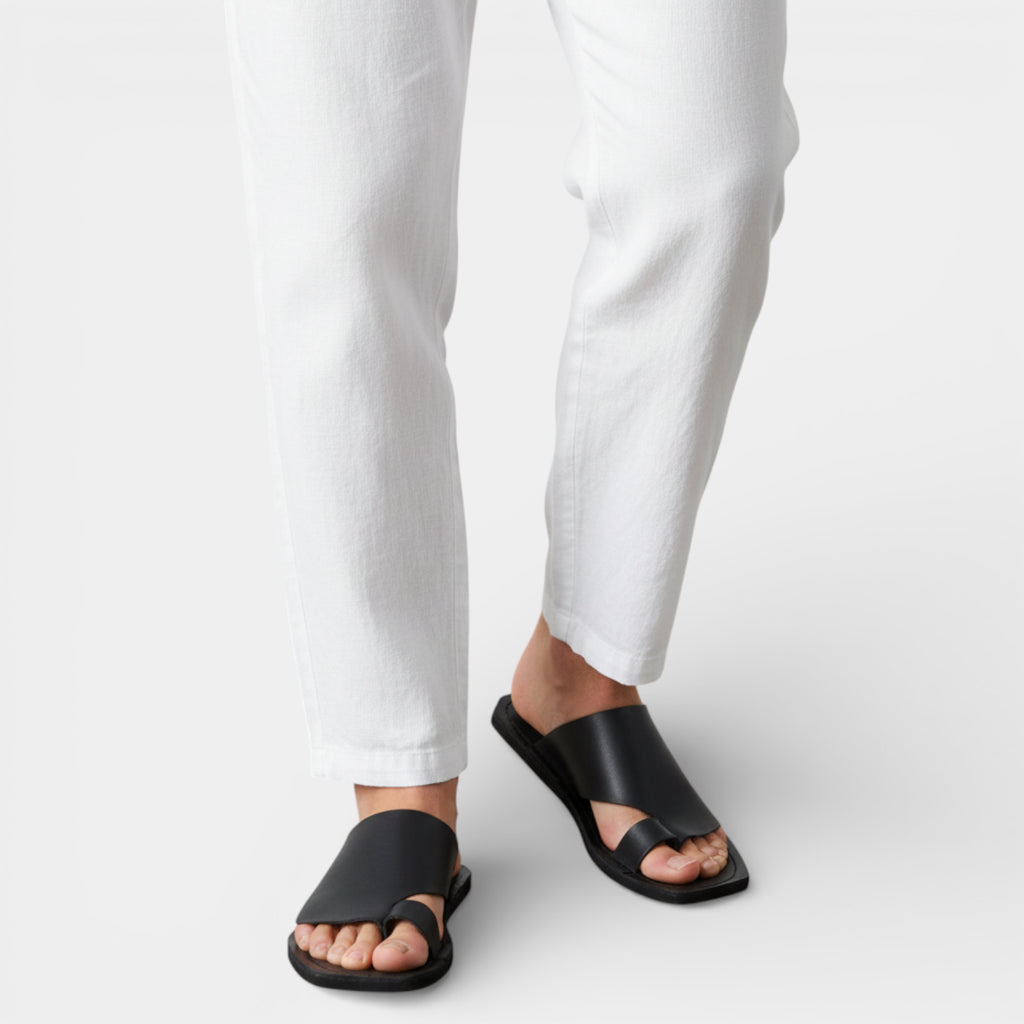 Open Toe Slip-On Sandals Wide Strap for Men