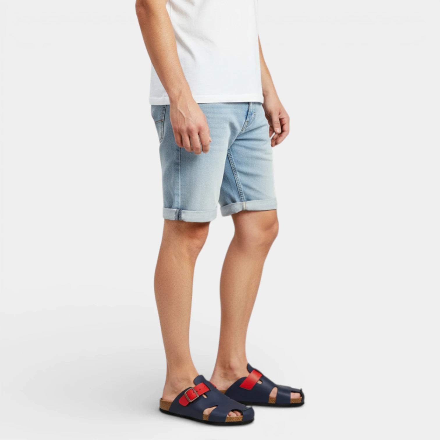 Open Toe Slide Sandals Buckle Strap for Men