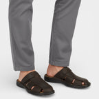 Double Buckle Slide Sandals Adjustable Strap for Men