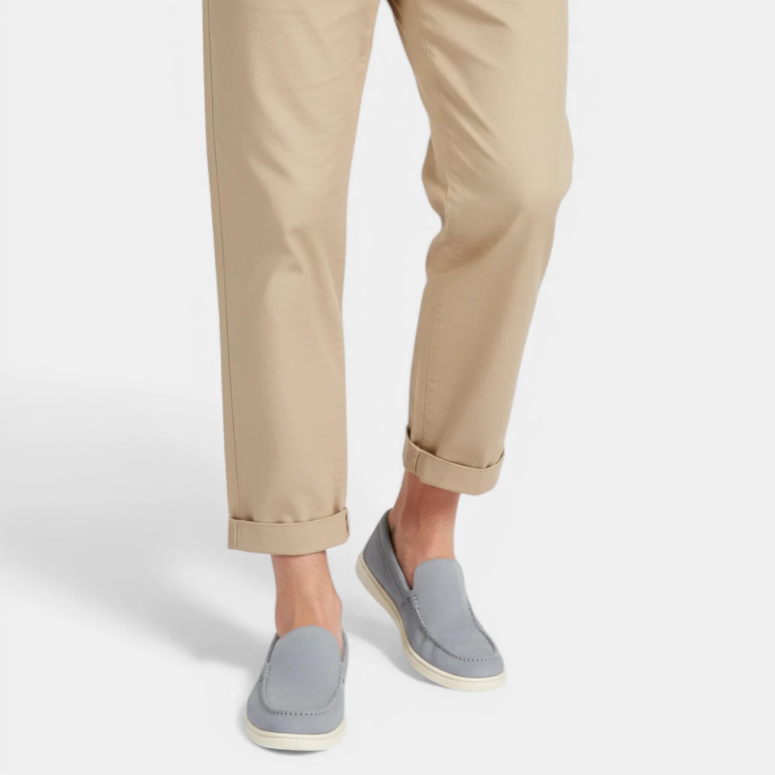Suede Slip-On Moc Toe Loafers Laceless for Men