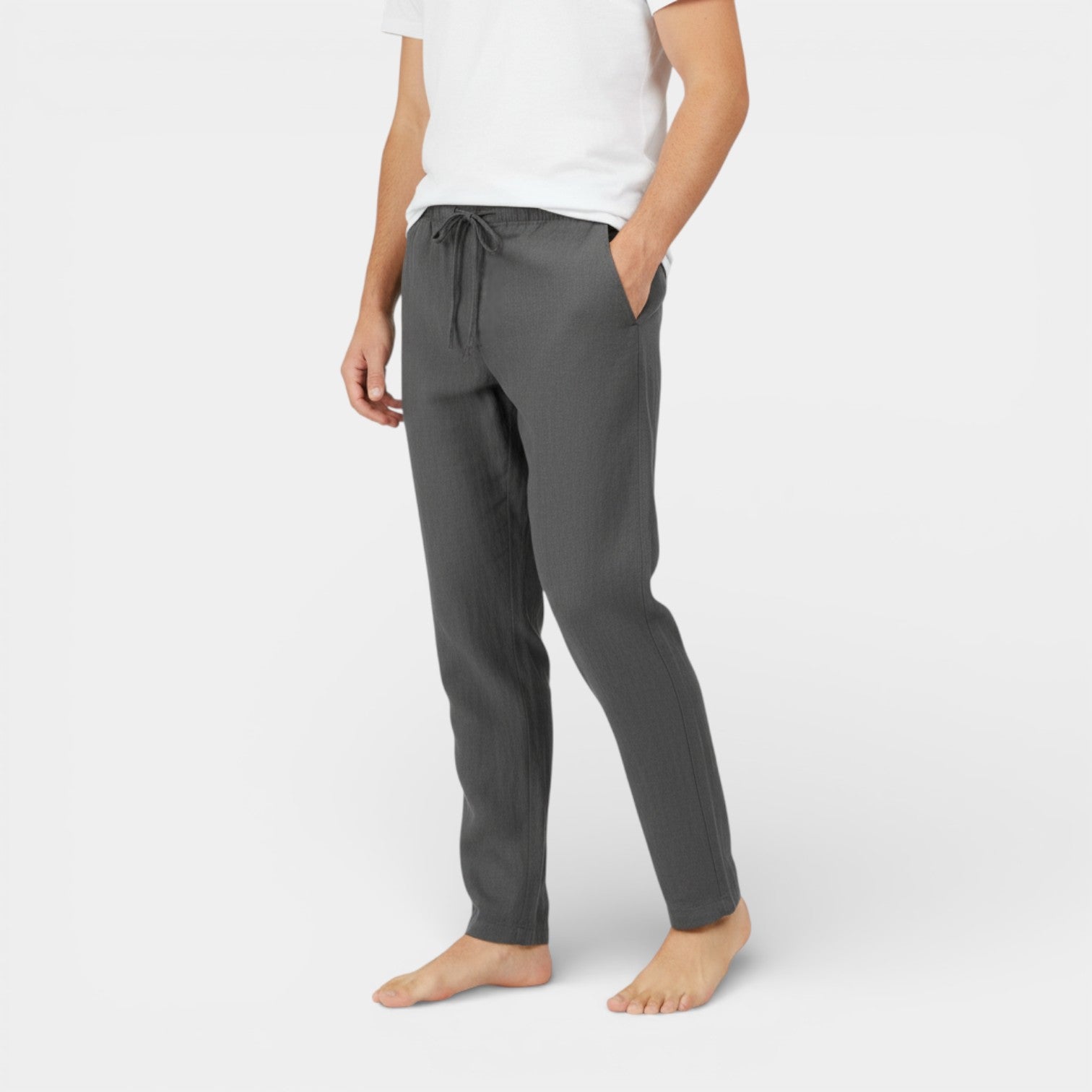 Drawstring Tapered Pants Relaxed Fit for Men
