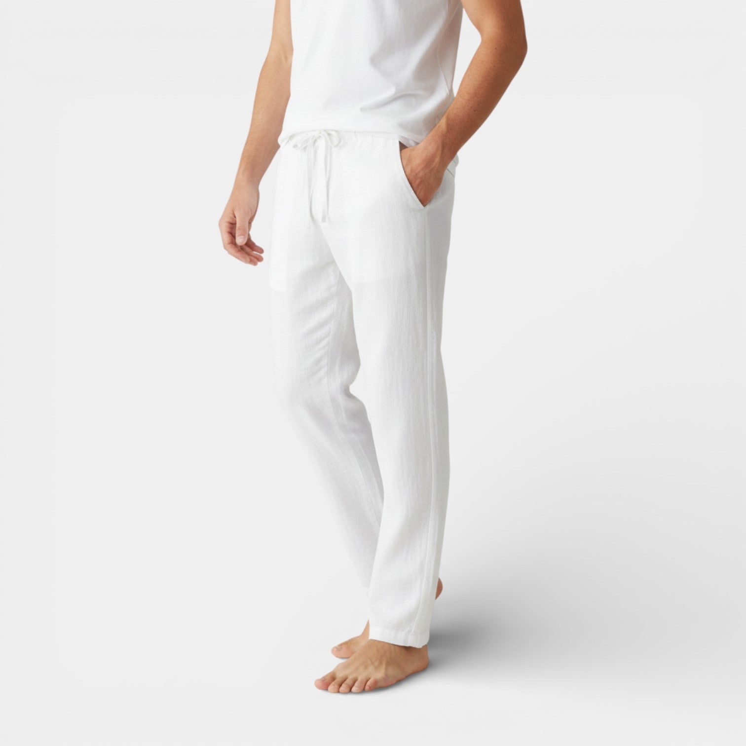 Drawstring Tapered Pants Relaxed Fit for Men